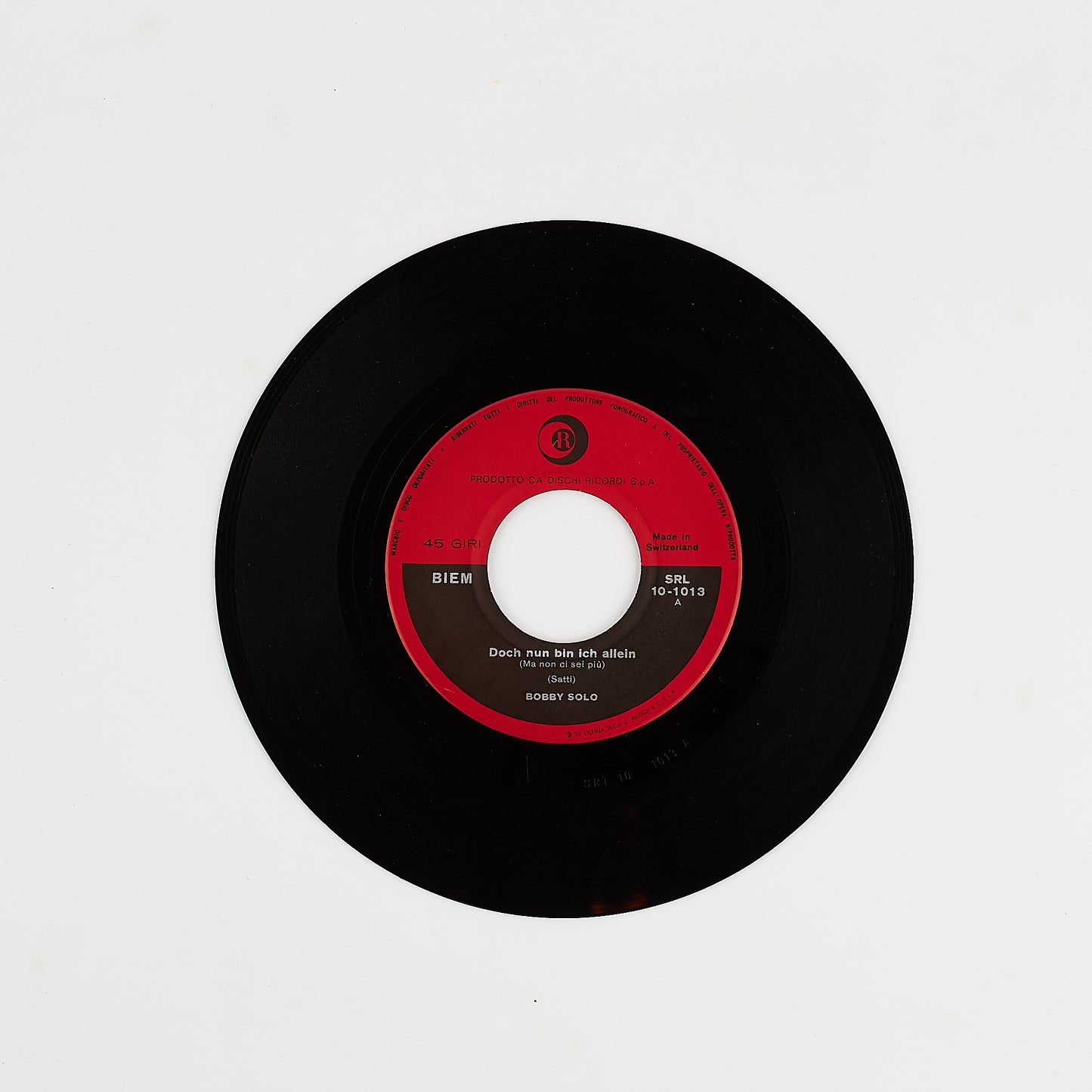 Bobby Solo - Doch nun bin ich allein - 7' Ricordi 1966  - 45 giri - Made in Switzerland