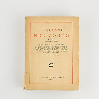 Jolanda De Blasi - Italiani nel mondo - Prima Ed. Sansoni 1942 - Storia dell'arte - 38 tavole