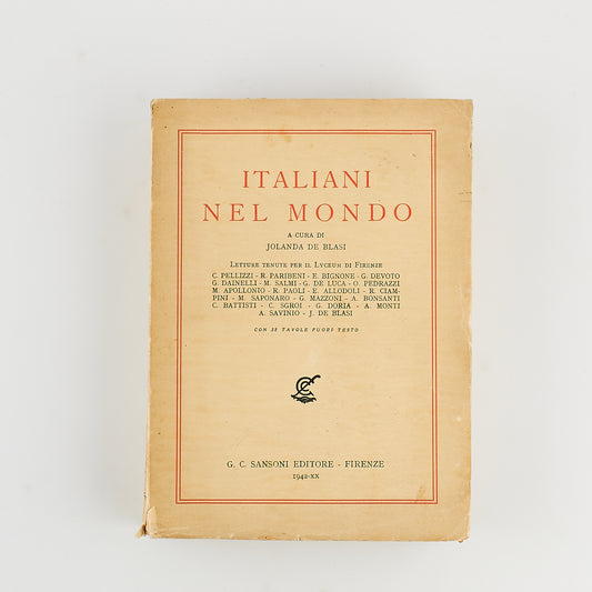 Jolanda De Blasi - Italiani nel mondo - Prima Ed. Sansoni 1942 - Storia dell'arte - 38 tavole