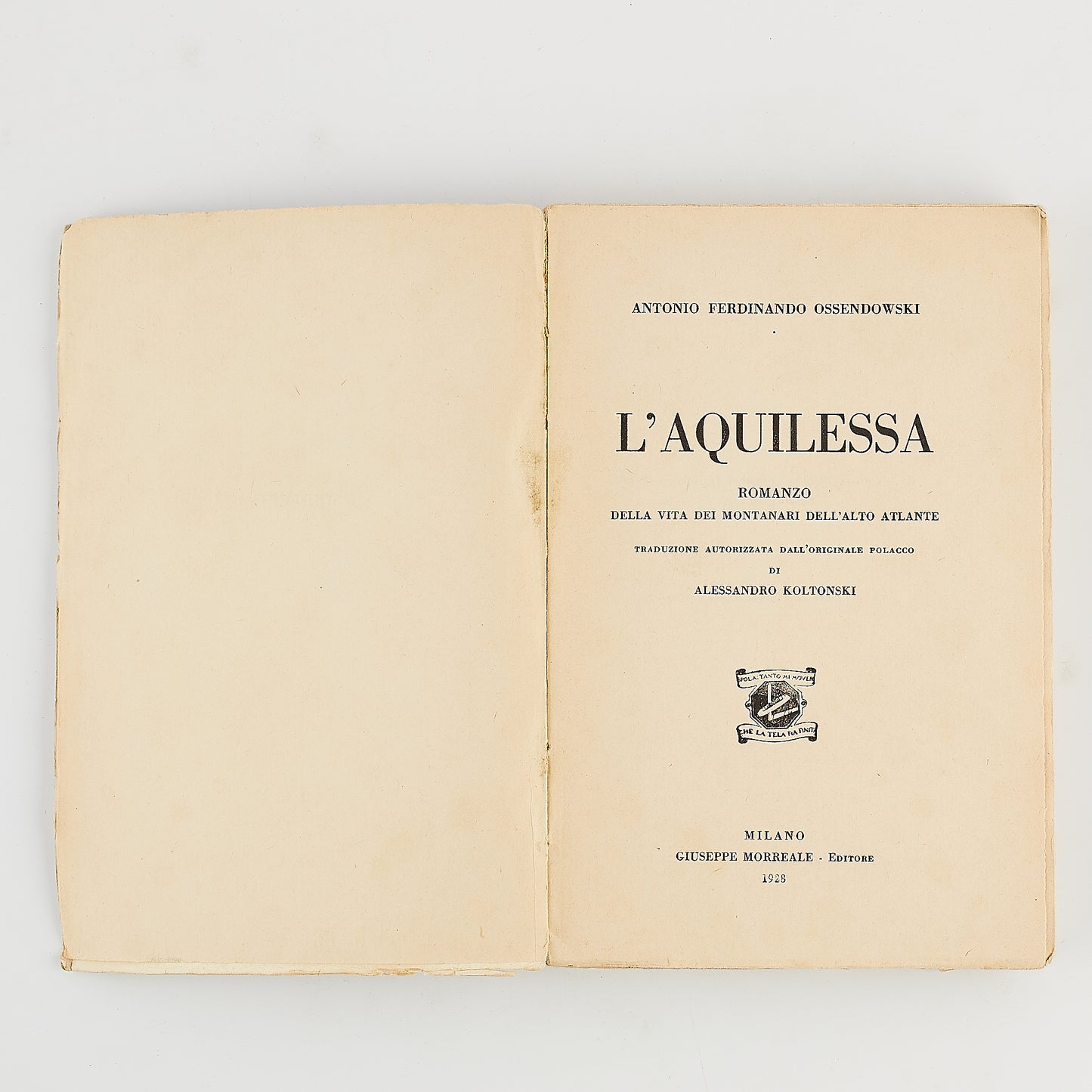 Ferdinando Ossendowski - L'aquilessa - Ed. Morreale 1928 - NARRATIVA