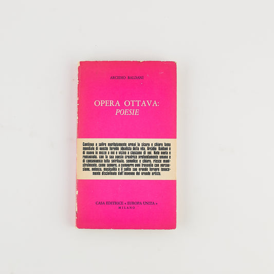 Arcidio Baldani - Opera Ottava poesie - Europa unita 1973 - AUTOGRAFATO