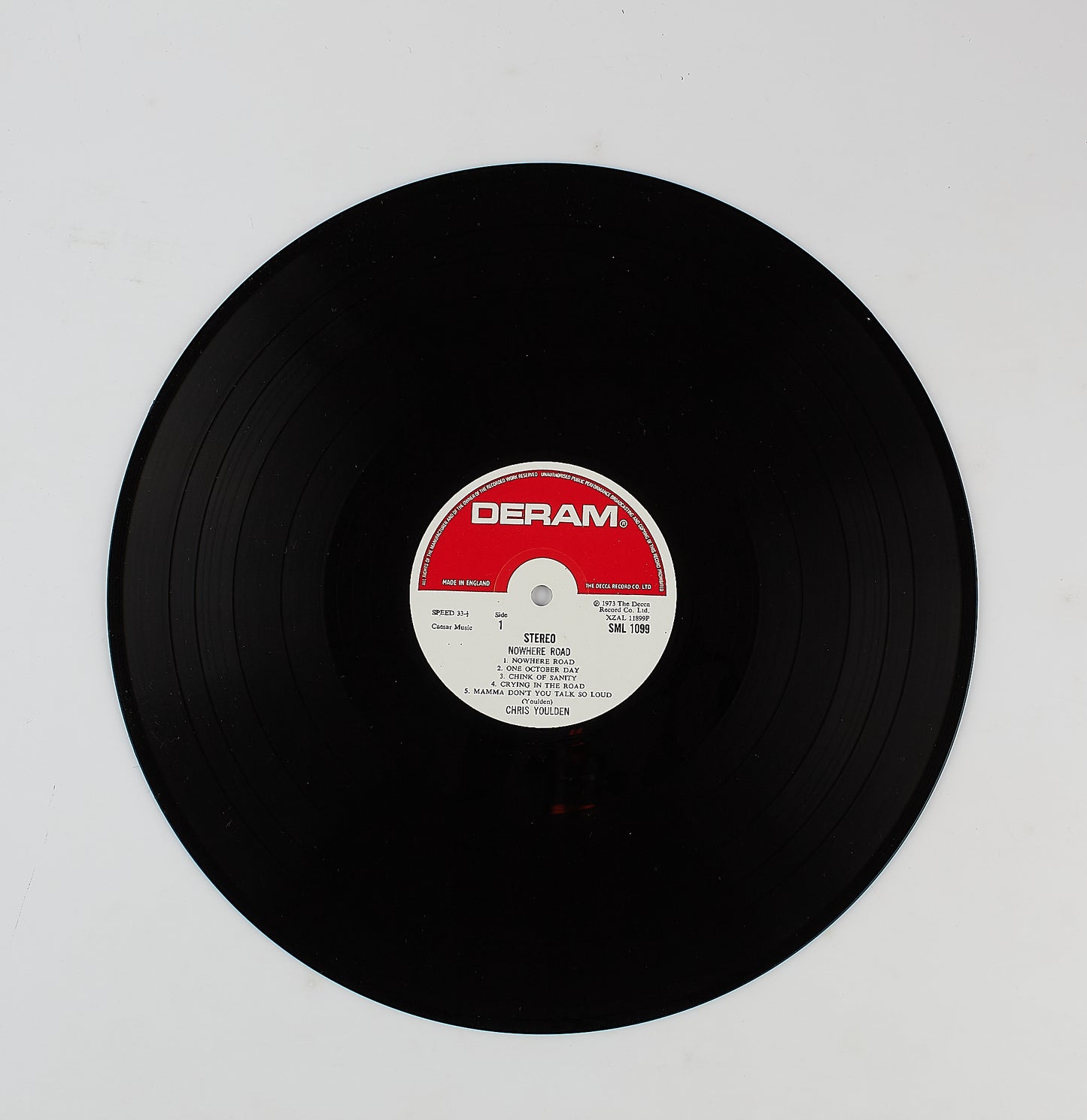 Chris Youlden - Nowhere road - Deram 1973 - Vinile 12' Pop / Blues - Lyrics inside