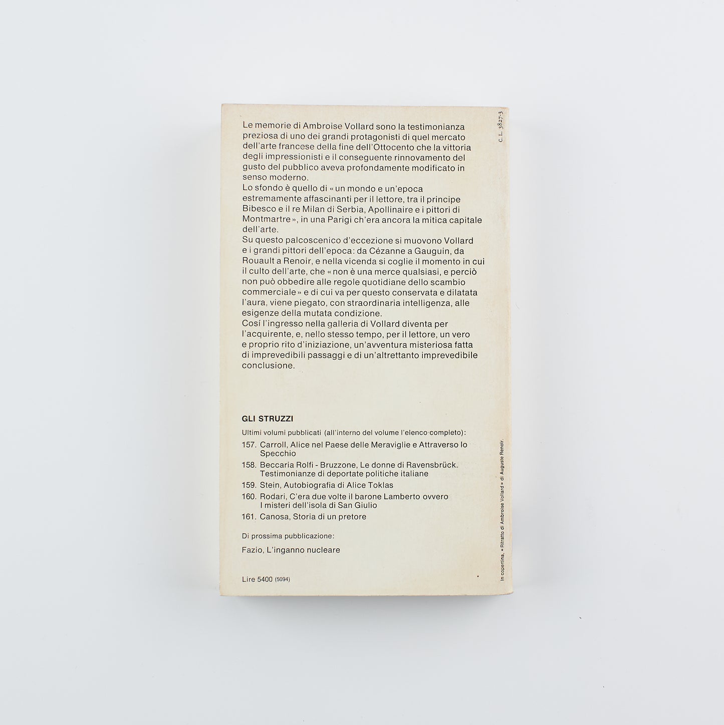 Ambroise Vollard - Ricordi di un mercante di quadri - Prima Ed. Einaudi 1978 - arte