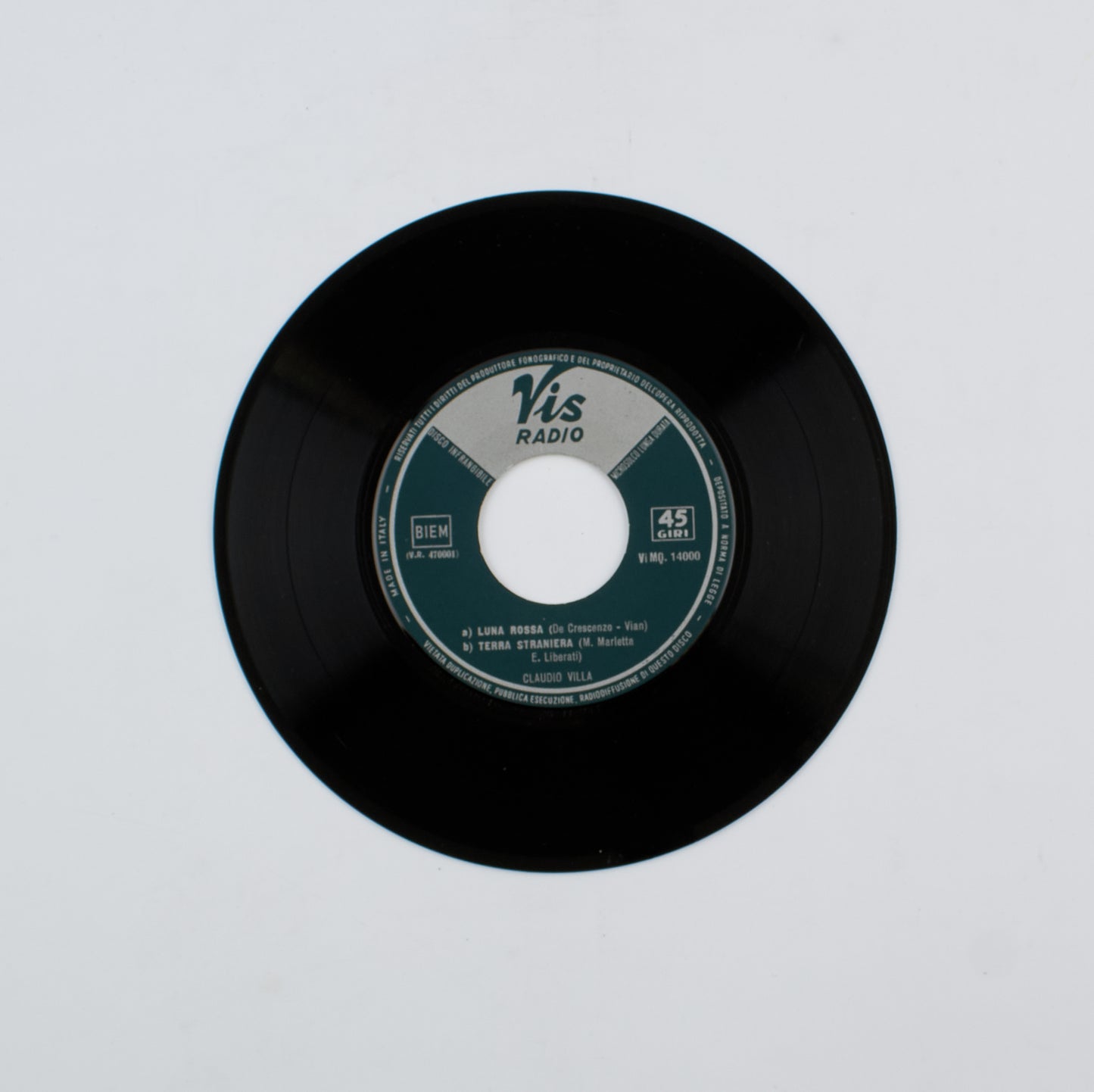 Claudio Villa - Luna rossa, Terra straniera, Signora, Perdonami - 1954 - 45 giri - Vis Radio - cantanti italiani