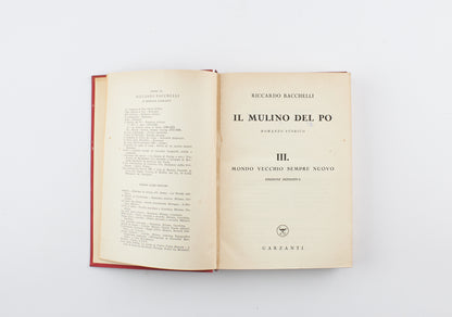 Riccardo Bacchelli - Il mulino del Po, 3voll. - Ed. Definitiva Garzanti 1947 - narrativa