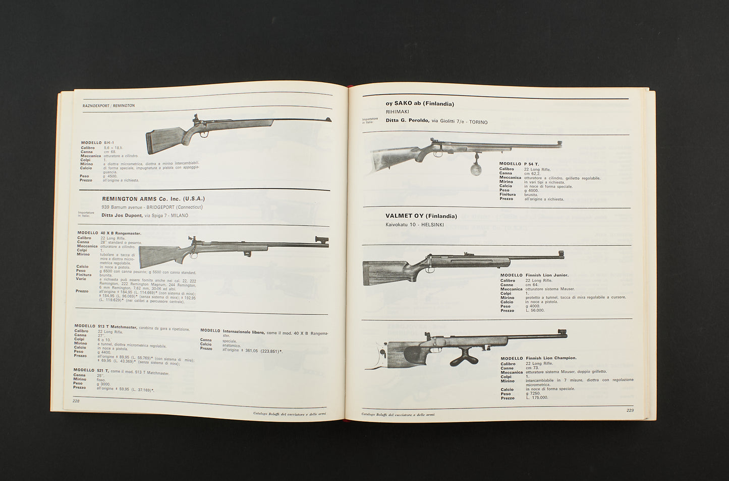 AA.VV. - Catalogo Bolaffi del cacciatore e delle armi - 1°Ed. Giulio Bolaffi 1965 - caccia