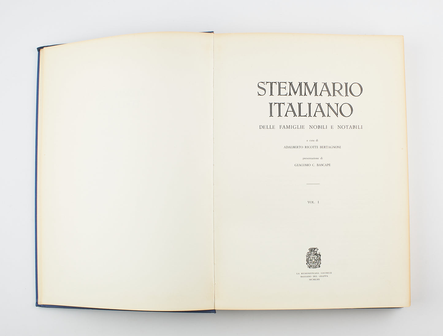Adalberto Ricotti Bertagnoni - Stemmario Italiano - 1^ Ed. La Remondiniana 1970 - Araldica