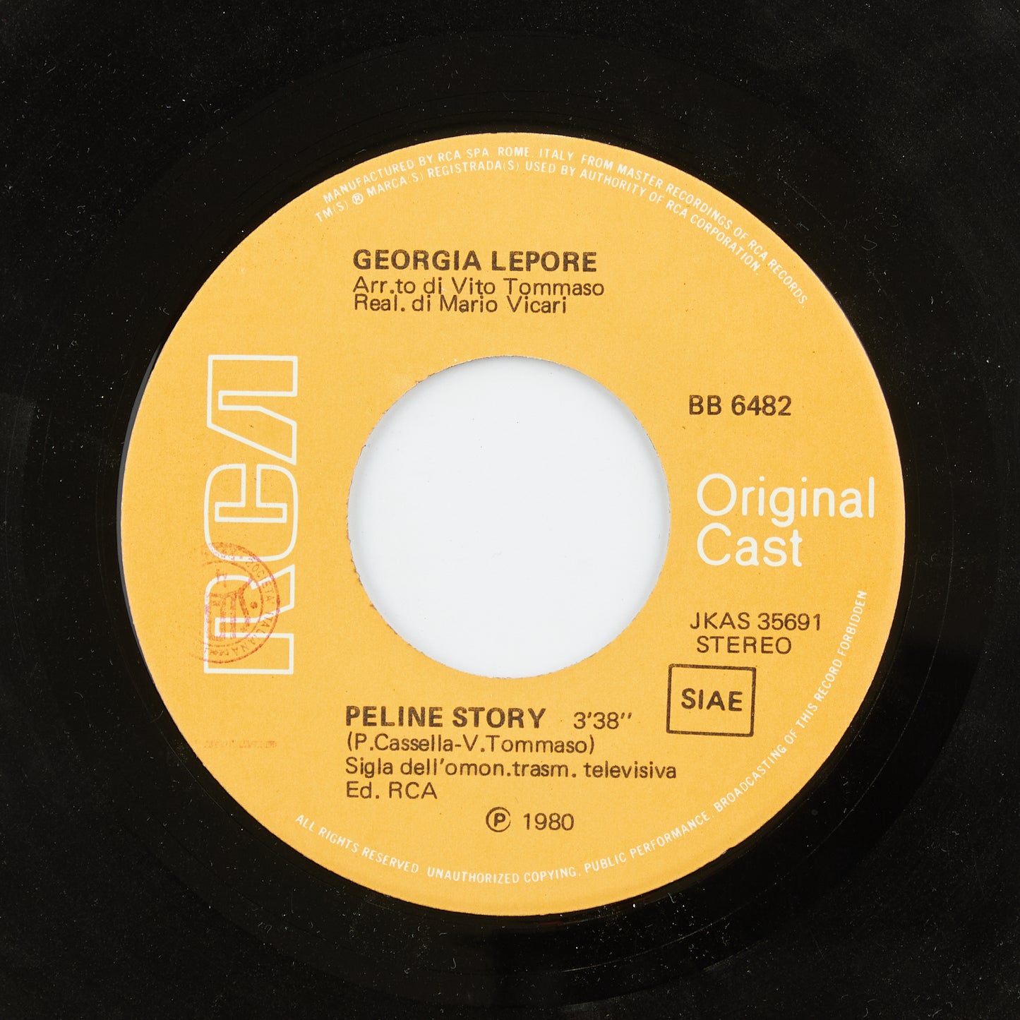 Georgia Lepore - Peline Story/Ciao, Lessie - RCA - 1979 - 45 giri - sigle