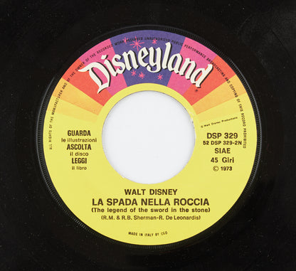 Walt Disney - La Spada nella roccia - Disneyland - 1973 - 45 giri - favole sonore per ragazzi