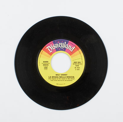 Walt Disney - La Spada nella roccia - Disneyland - 1973 - 45 giri - favole sonore per ragazzi