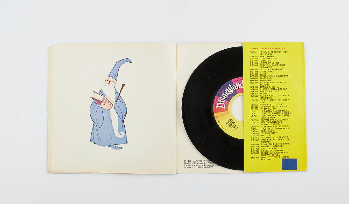 Walt Disney - La Spada nella roccia - Disneyland - 1973 - 45 giri - favole sonore per ragazzi
