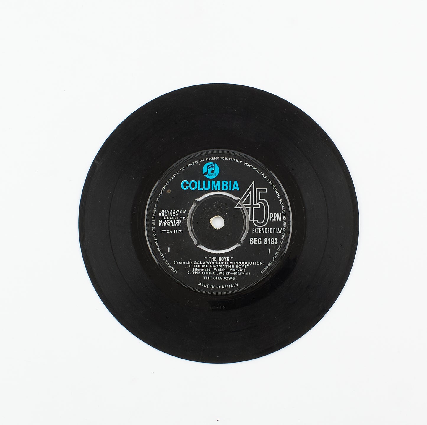 The Shadows - The Boys - Columbia - 1962 - 45 giri - pop