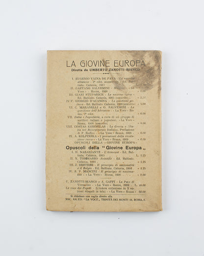 Gaetano Salvemini - Mazzini - Ed. La Voce Società An. Editrice 1920 - politica