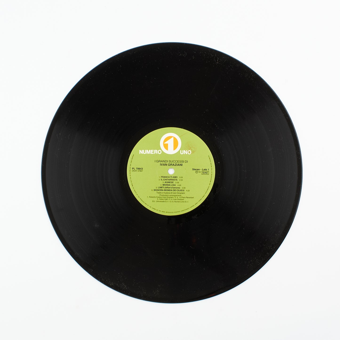 Ivan Graziani - I grandi successi di Ivan Graziani - Numero 1 - 1985 - cantautori italiani - 33 giri
