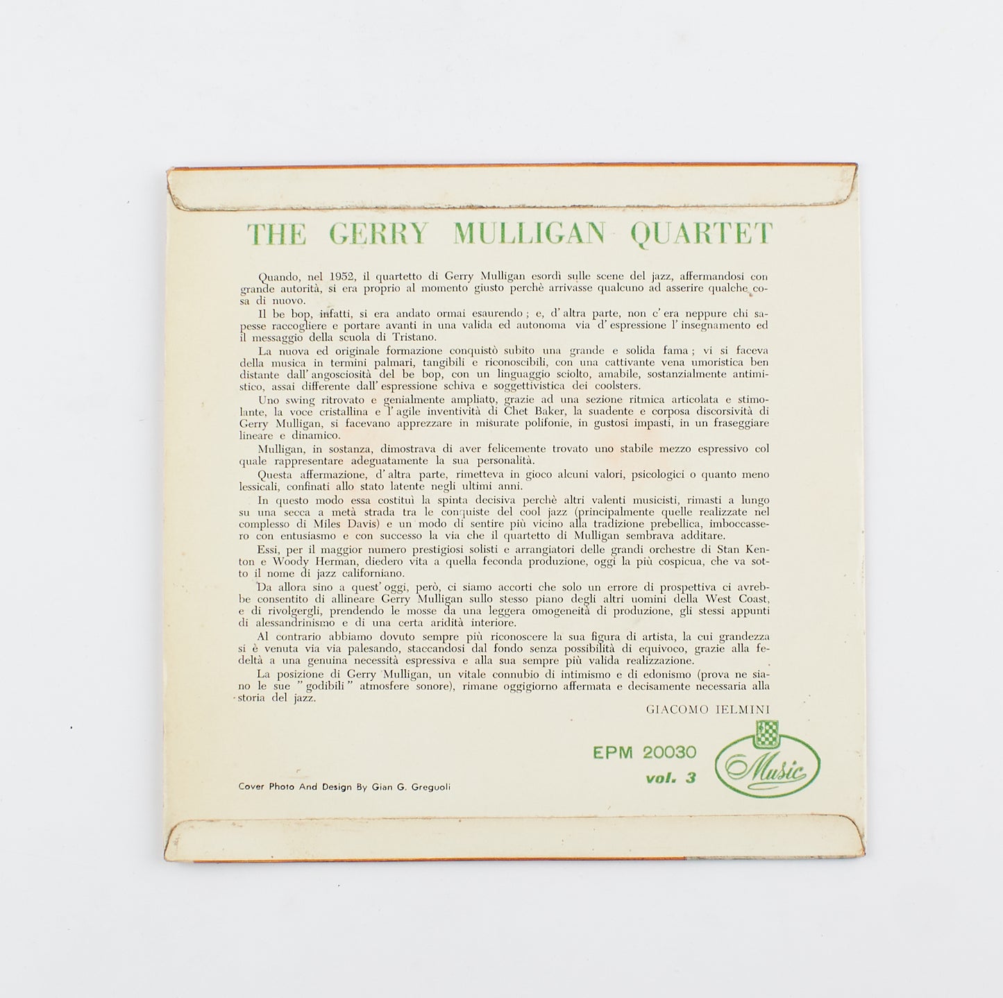 Gerry Mulligan Quartet - Quartet vol.3 - Music - 45 giri - jazz