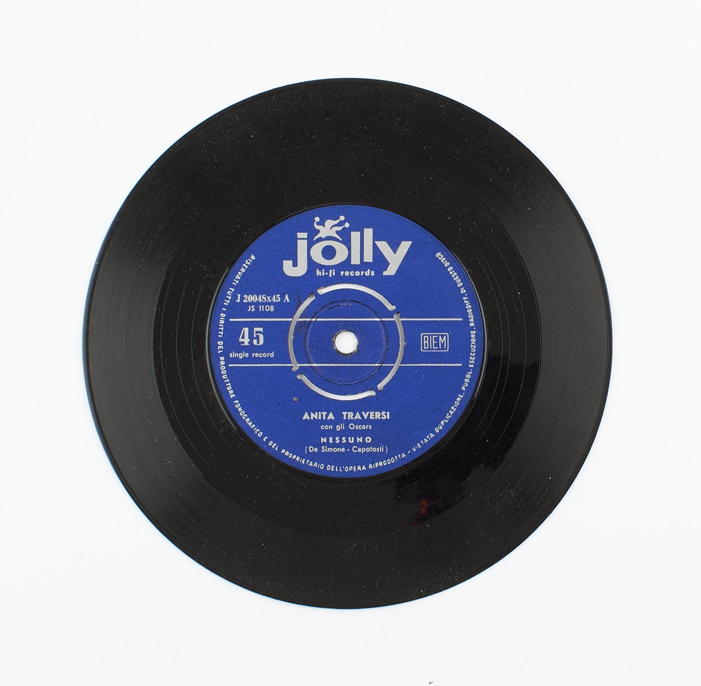 Anita Traversi - Nessuno/Tua - Jolly - 1959 - 45 giri - cantanti italiani