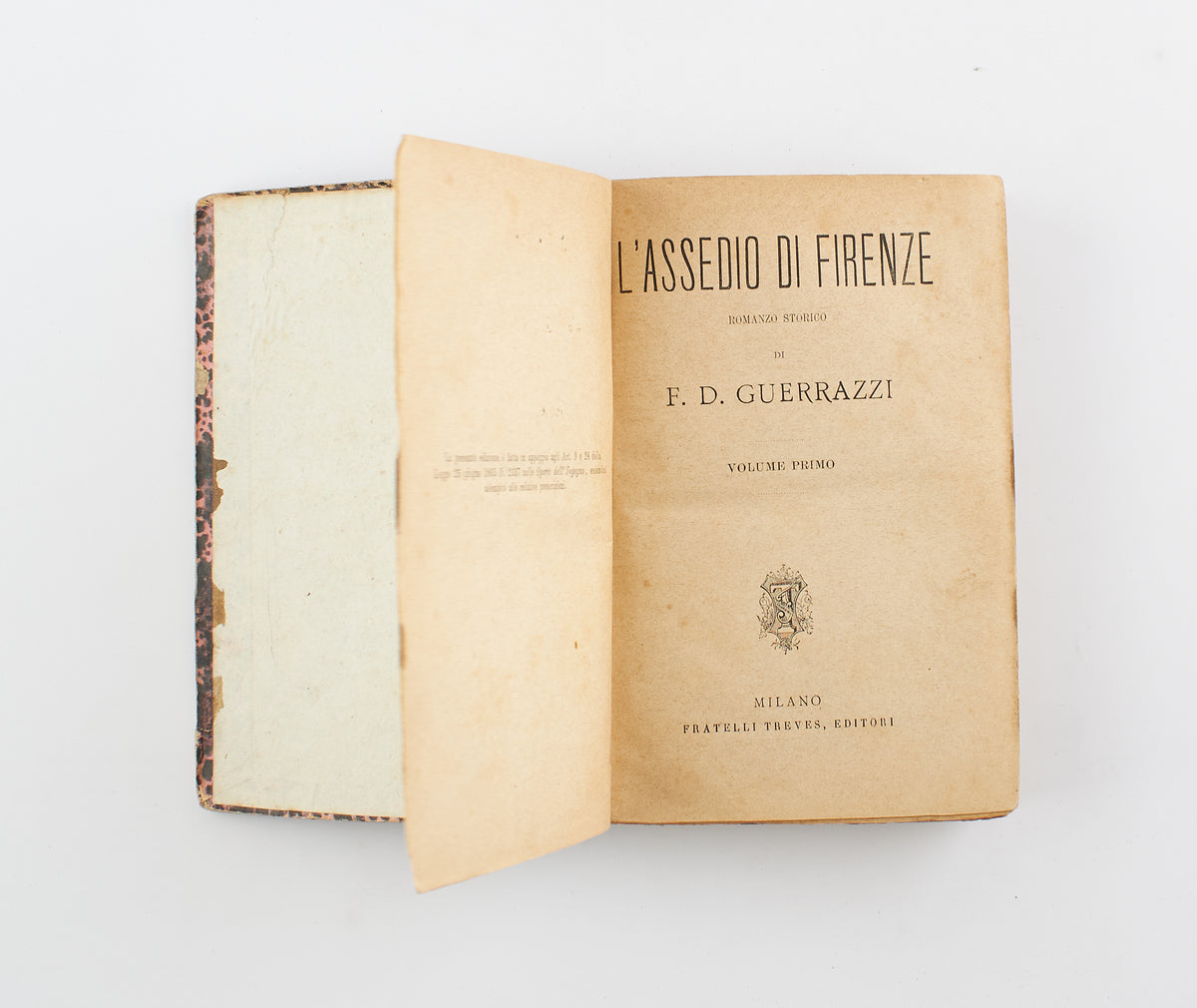 F. D. Guerrazzi  - L'assedio di Firenze (2 voll. rilegati insieme) - Ed. F.lli Treves 1880 - narrativa