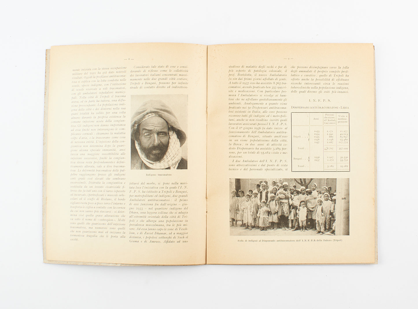 Previdenza e assistenza sanitaria dell'I.N.F.P.S. nell'Africa Italiana - Ed. I.N.F.P.S. 1938 - costume e società