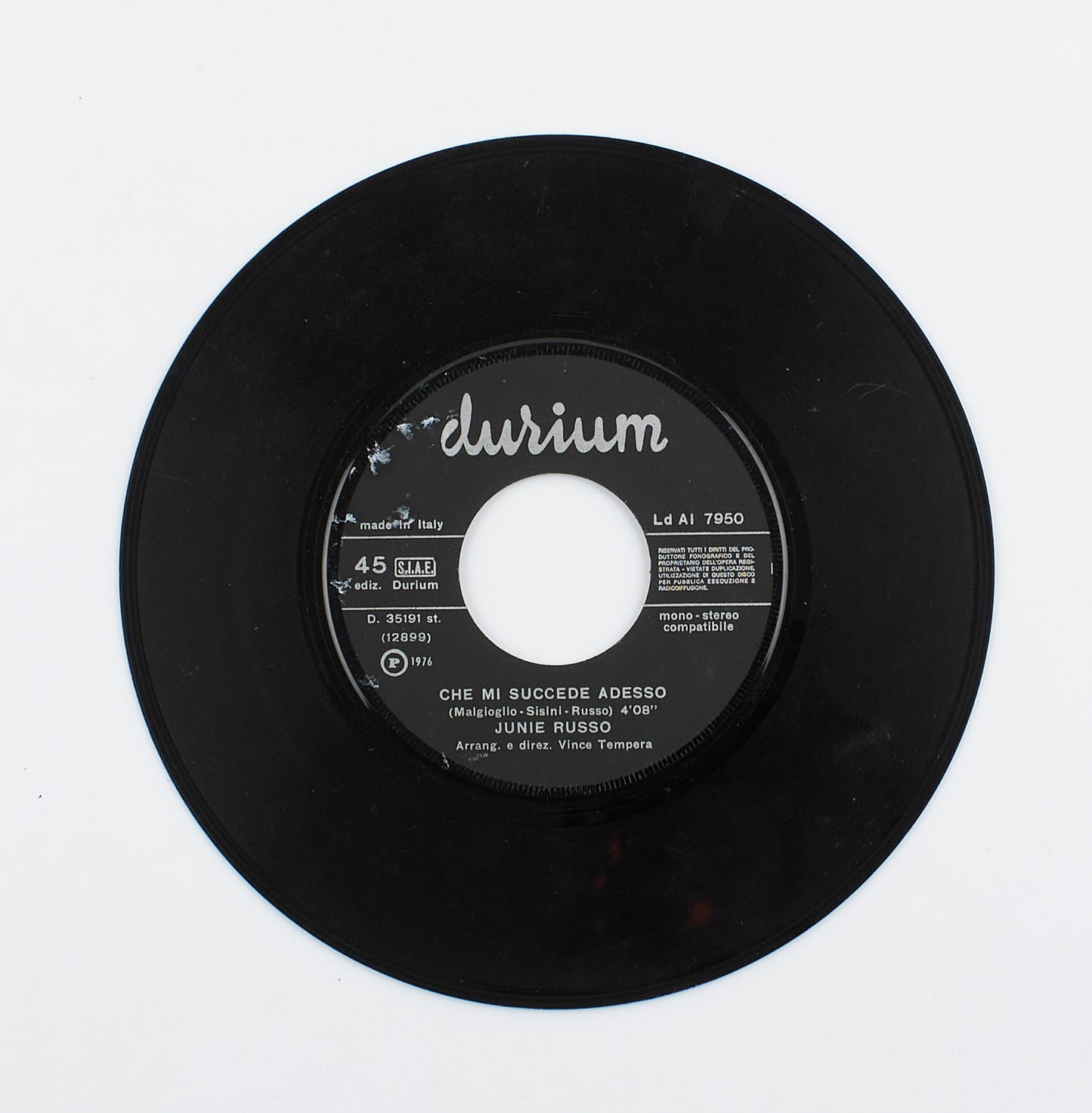 Junie Russo - Cosa mi succede adesso / Mai - Durium - 1976 - 45 giri - cantanti italiani