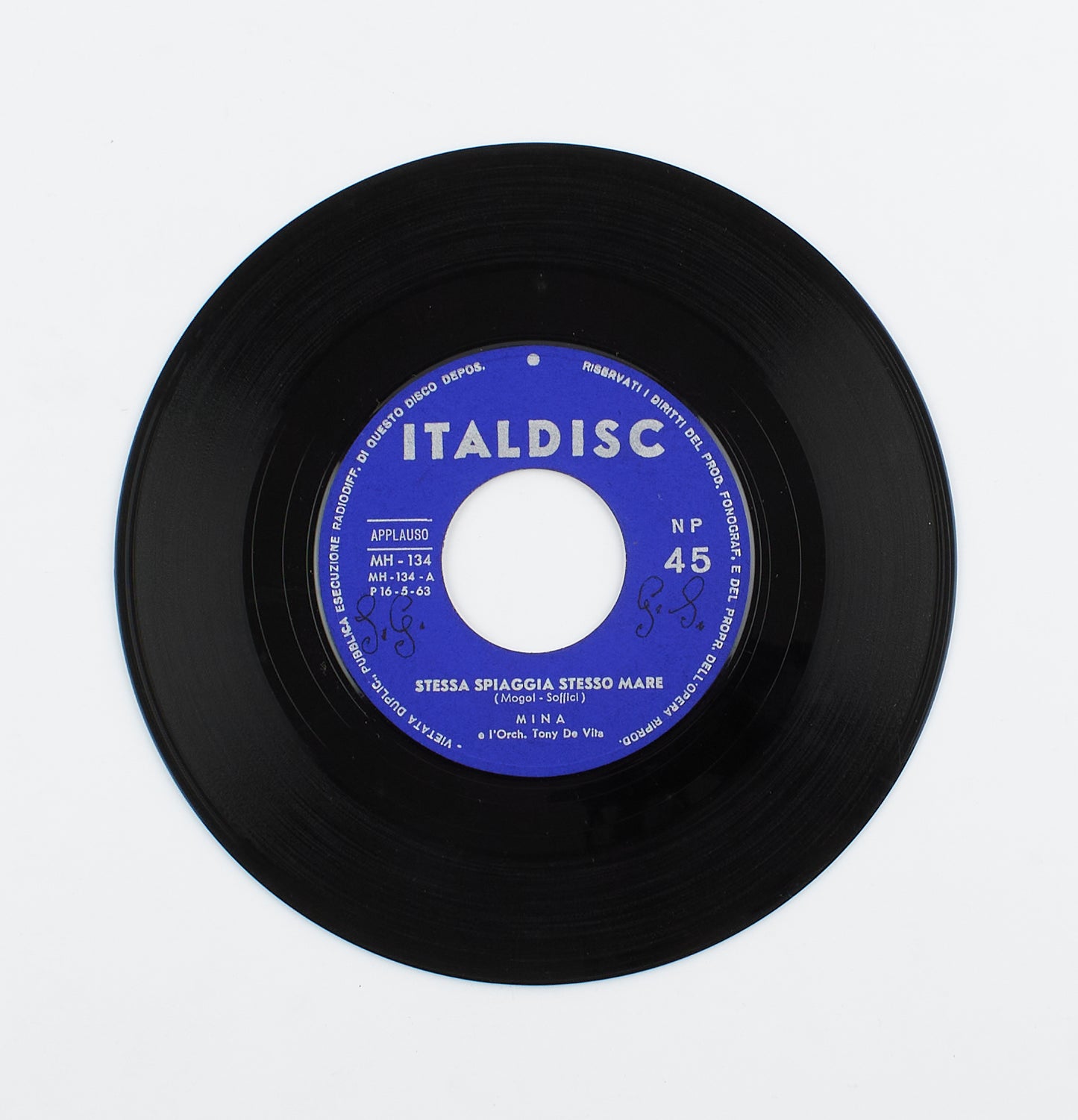 Mina - Stessa spiaggia, stesso mare / Ollalla gigi - Italdisc - 1963 - 45 giri - cantanti italiani