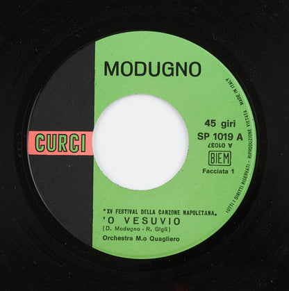 Domenico Modugno - 'O Vesuvio / Sona, sona, sona - Carosello - 1967 - 45 giri - cantautori italiani