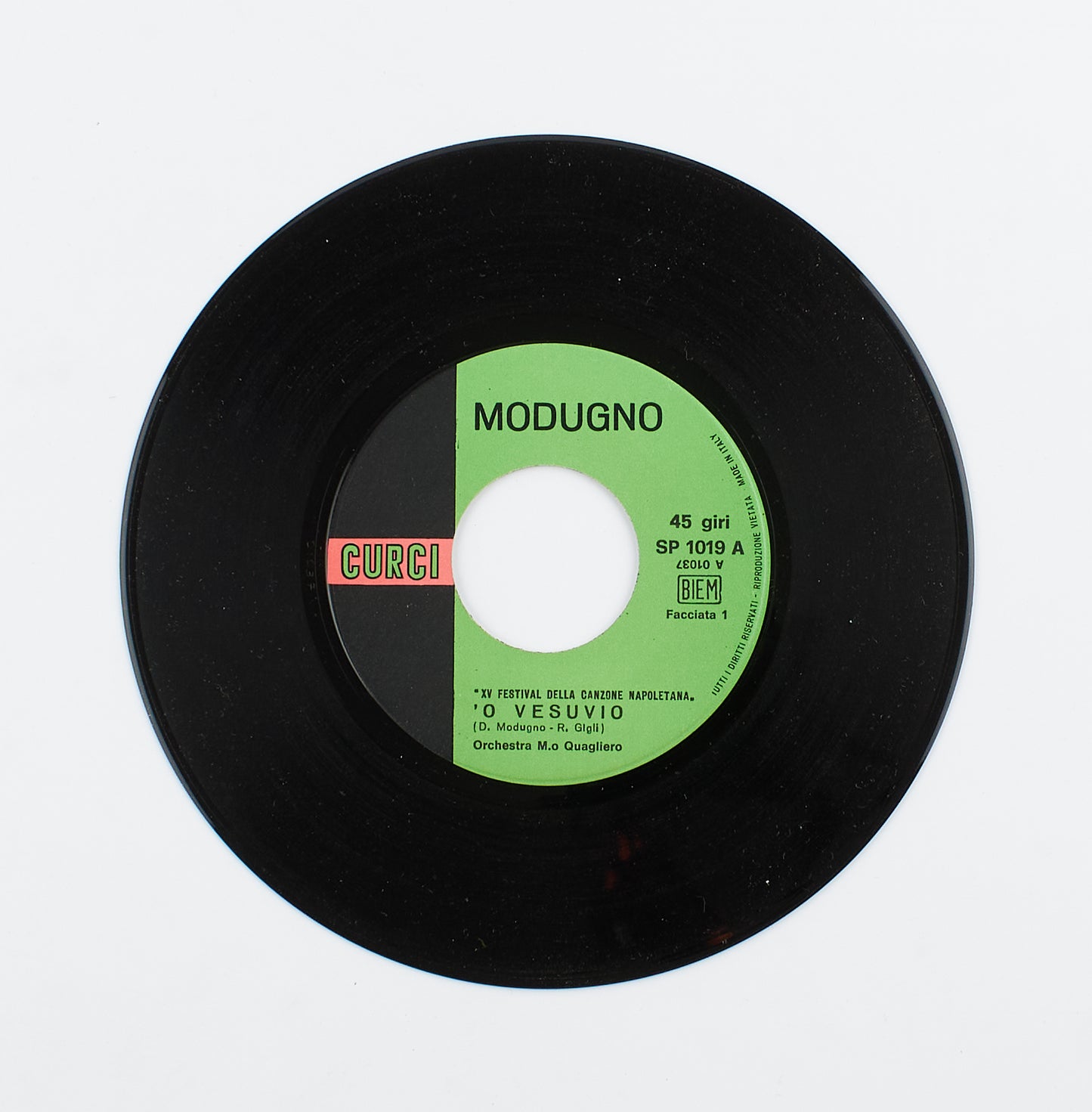 Domenico Modugno - 'O Vesuvio / Sona, sona, sona - Carosello - 1967 - 45 giri - cantautori italiani