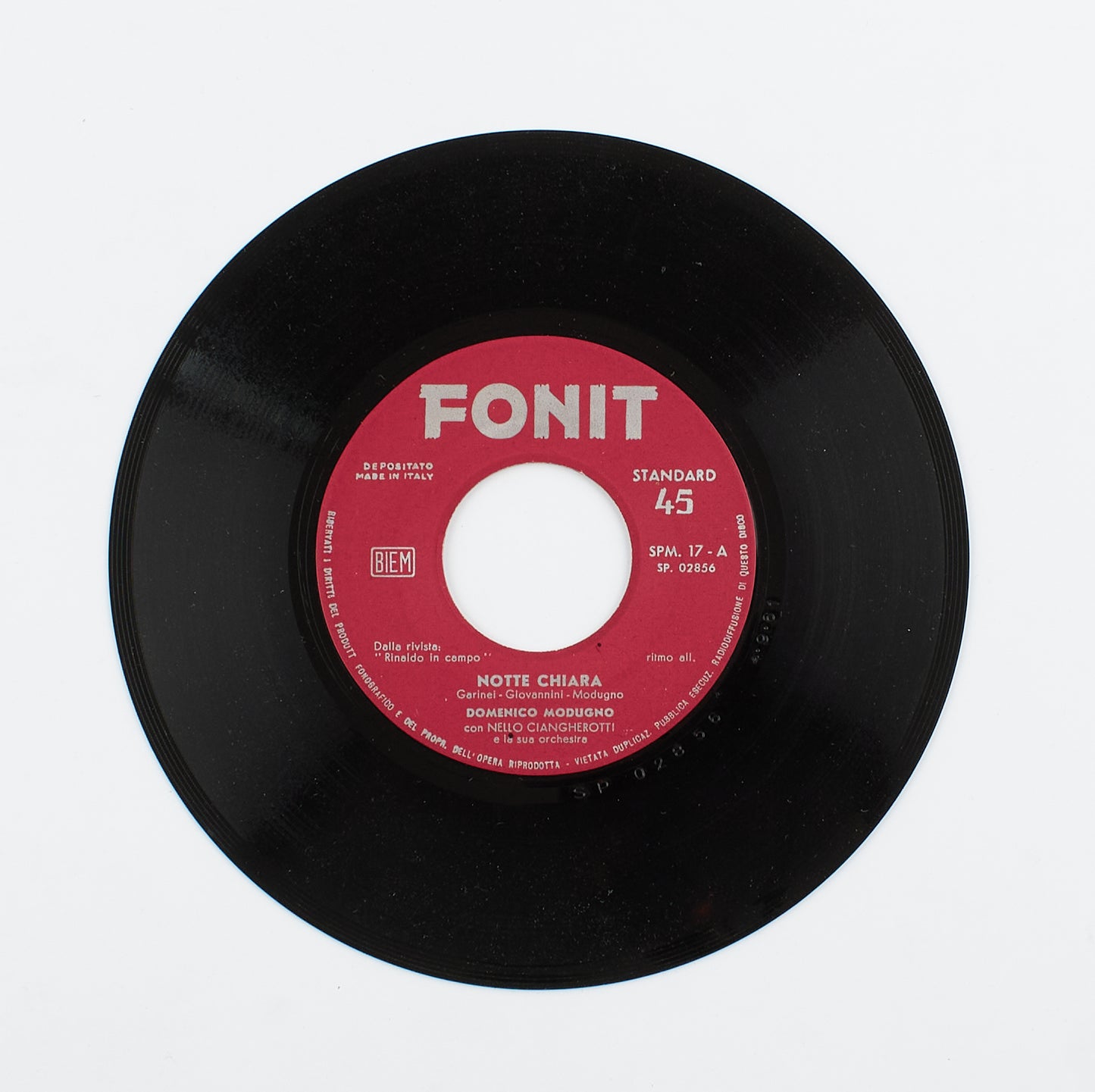 Domenico Modugno - Notte chiara / Orizzonti di gioia - Fonit - 1961 - 45 giri - cantautori italiani