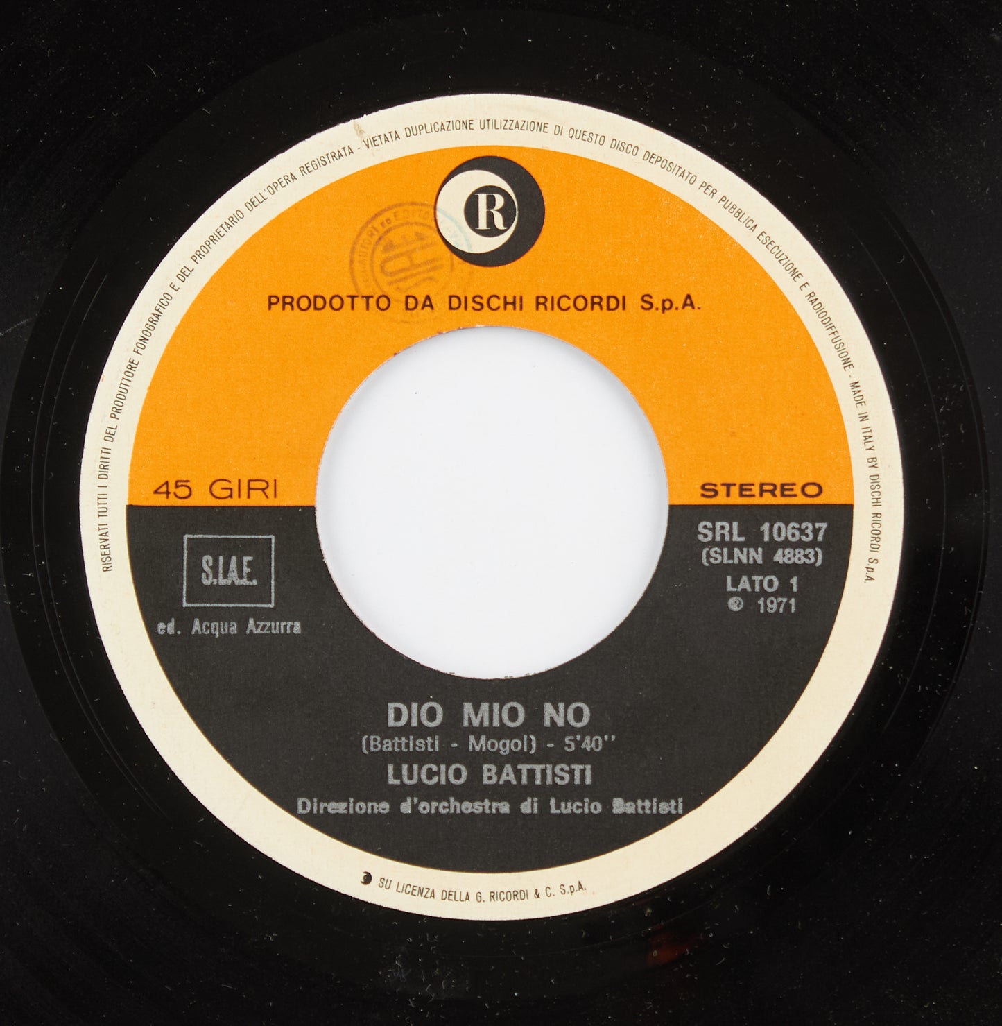 Lucio Battisti - Dio mio no / Era - Ricordi - 1971 - 45 giri - cantautori italiani
