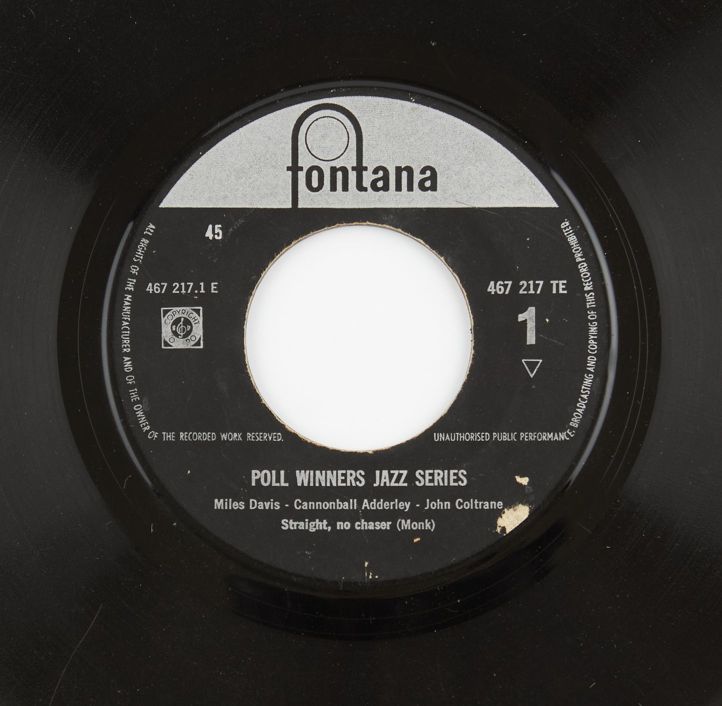 M.Davis, C.Adderly, J.Coltrane - Poll winners jazz series - Fontana - anni sessanta - 45 giri - jazz