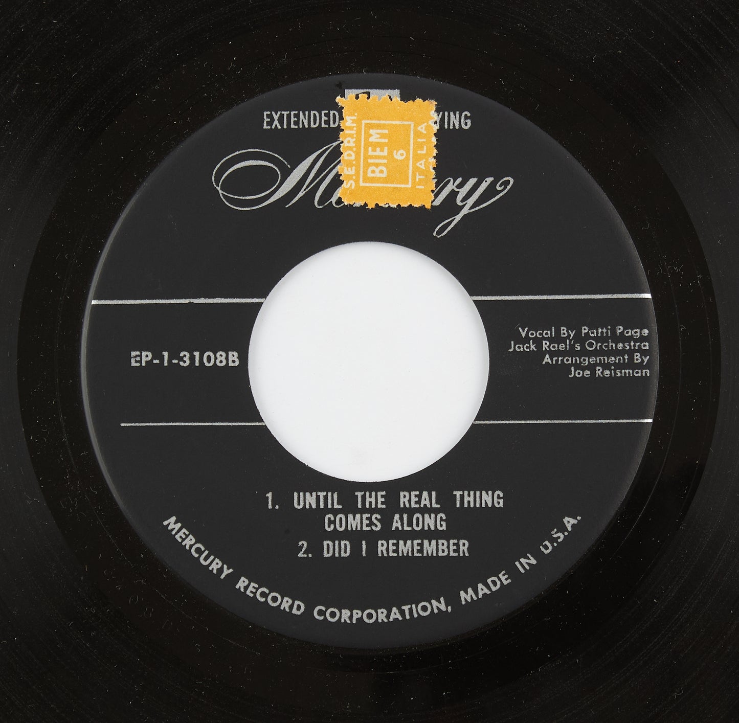 Patti Page - The hit songs of 1936 - Mercury records - 1953 - 45 giri - cantanti internazionali
