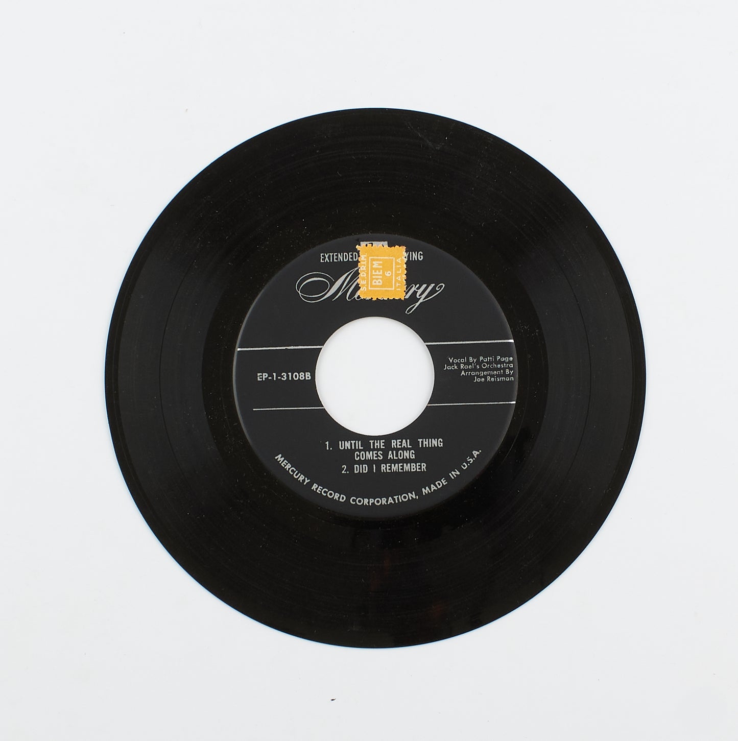 Patti Page - The hit songs of 1936 - Mercury records - 1953 - 45 giri - cantanti internazionali