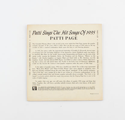 Patti Page - The hit songs of 1935 - Mercury records - 1955 - 45 giri - cantanti internazionali
