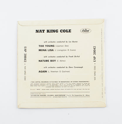 Nat King Cole - Too young / Mona Lisa - Capitol Records - 1960 - 45 giri - cantanti internazionali