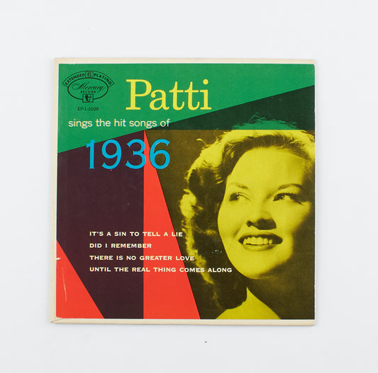 Patti Page - The hit songs of 1936 - Mercury records - 1953 - 45 giri - cantanti internazionali