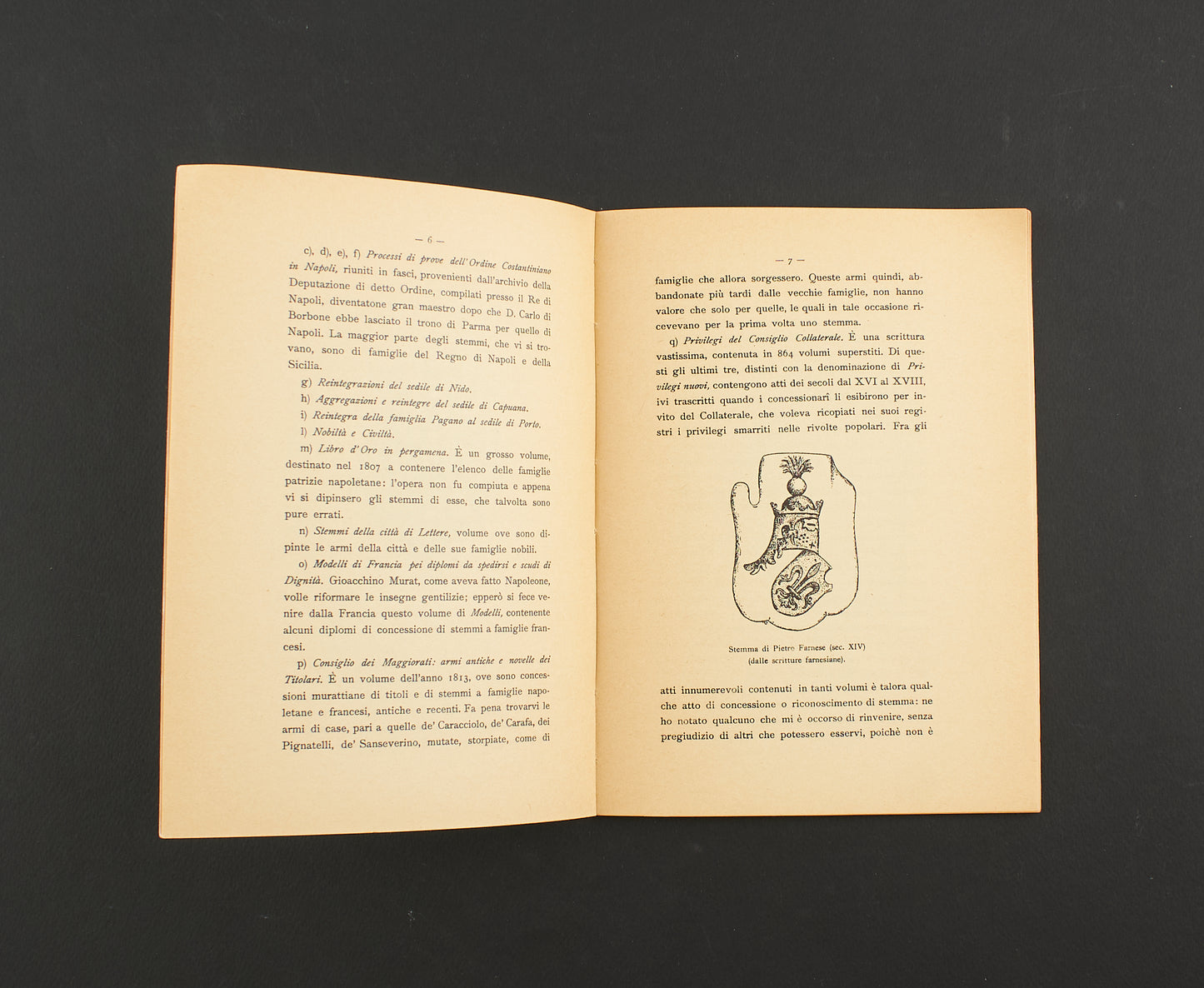 Luigi Volpicella - Gli stemmi nelle scritture dell'archivio di stato di Napoli - Ed. Forni 1970 - araldica