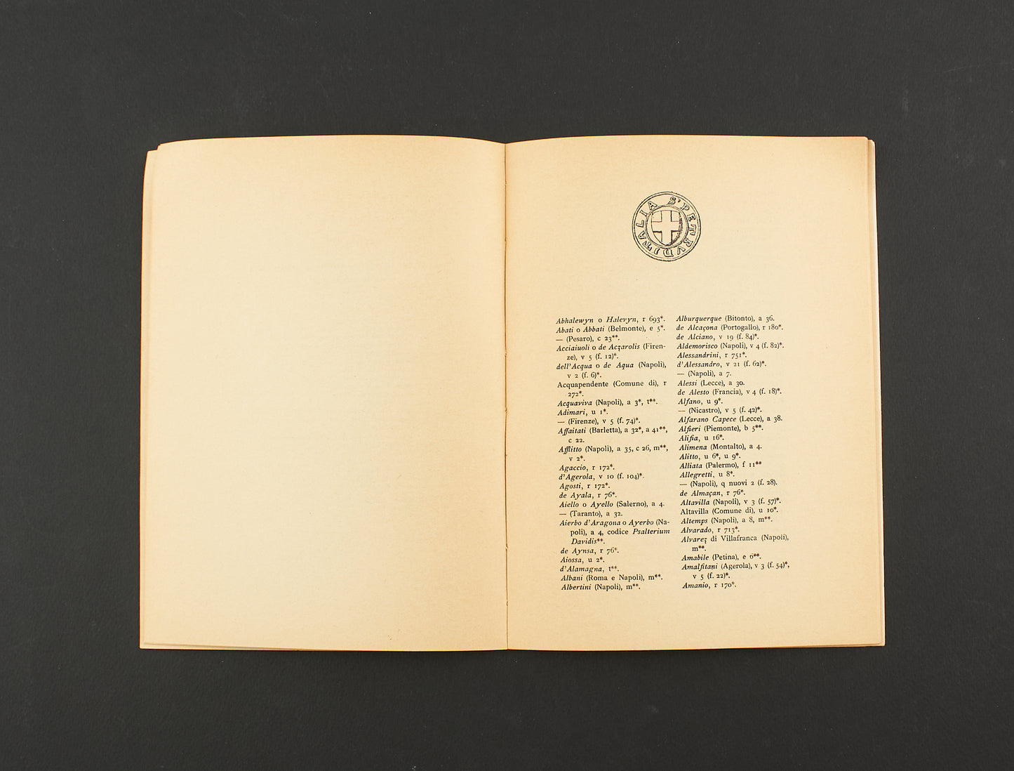 Luigi Volpicella - Gli stemmi nelle scritture dell'archivio di stato di Napoli - Ed. Forni 1970 - araldica