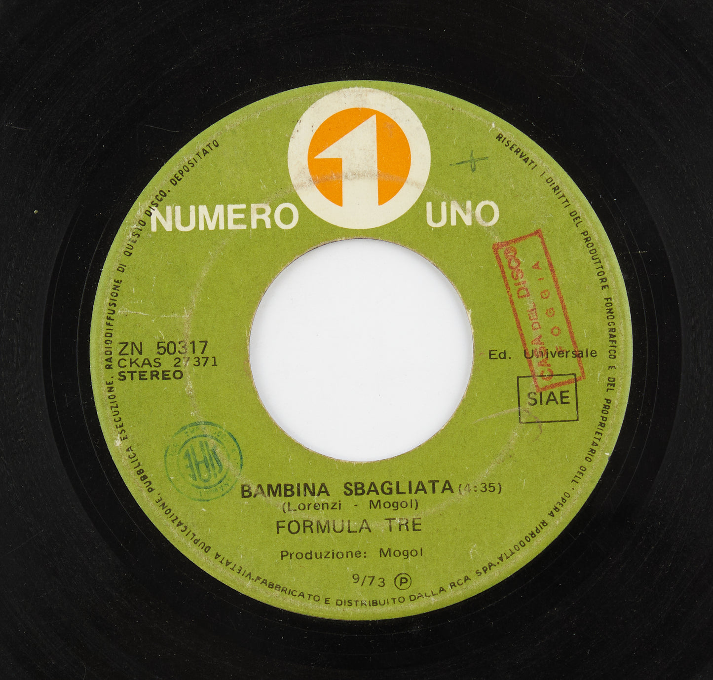Formula 3 - Rapsodia di Radius / Bambina sbagliata - Numero uno - 1973 - 45 giri - pop prog