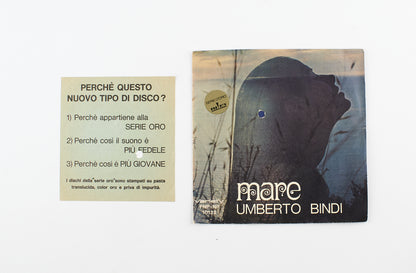 Umberto Bindi - Mare / Ma perchè - Variety - 1969 - 45 giri - cantautori italiani