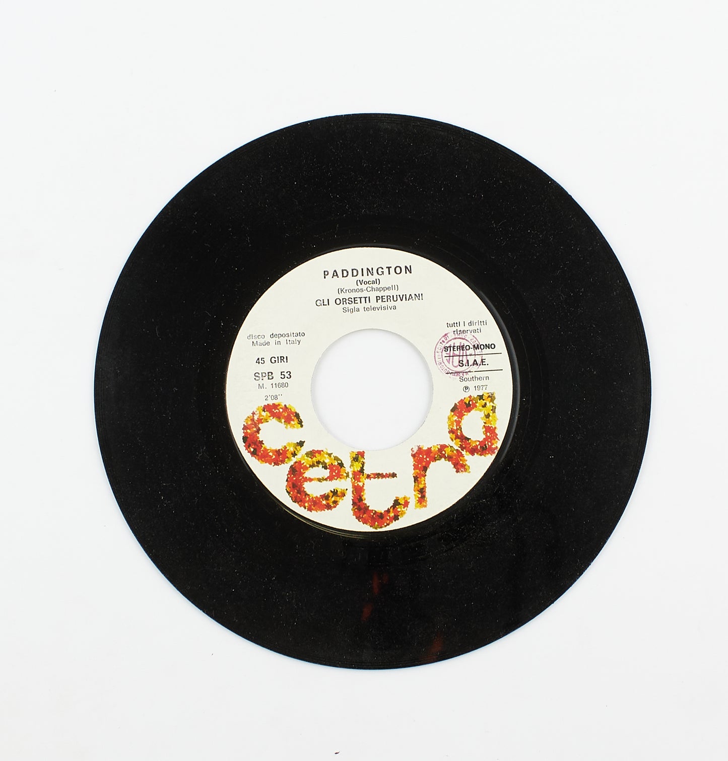 Gli orsetti peruviani - Paddington (l'orsetto peruviano) - Cetra - 1977 - 45 giri - sigle