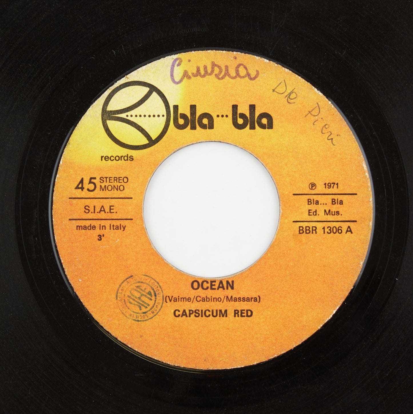 Capsicum Red - Ocean / She's a stranger - Bla Bla - 1971 - 45 giri - pop prog