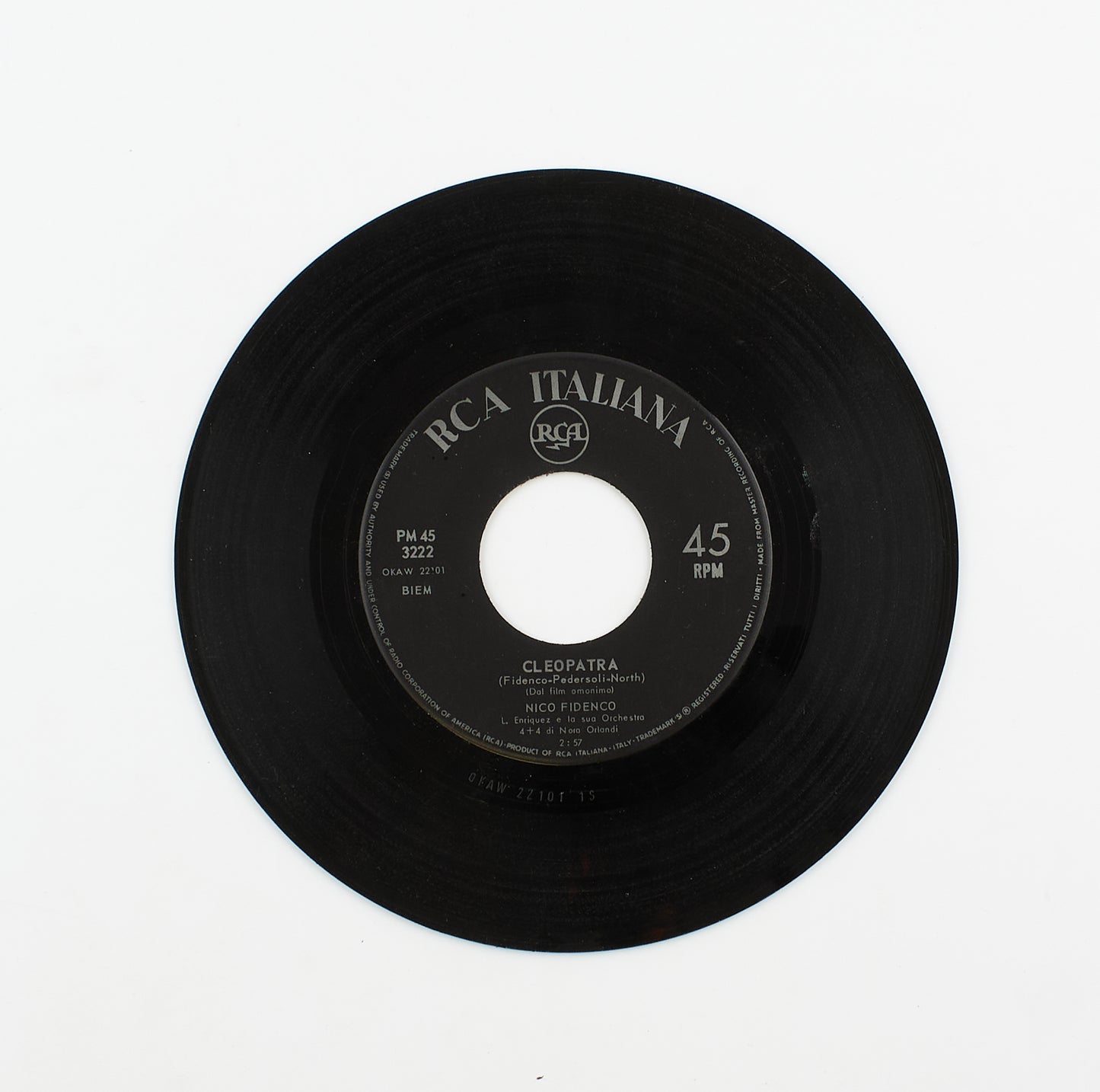 Nico Fidenco - Cleopatra / Non mi chiedi mai - Rca Italiana - 1963 - 45 giri - cantanti italiani