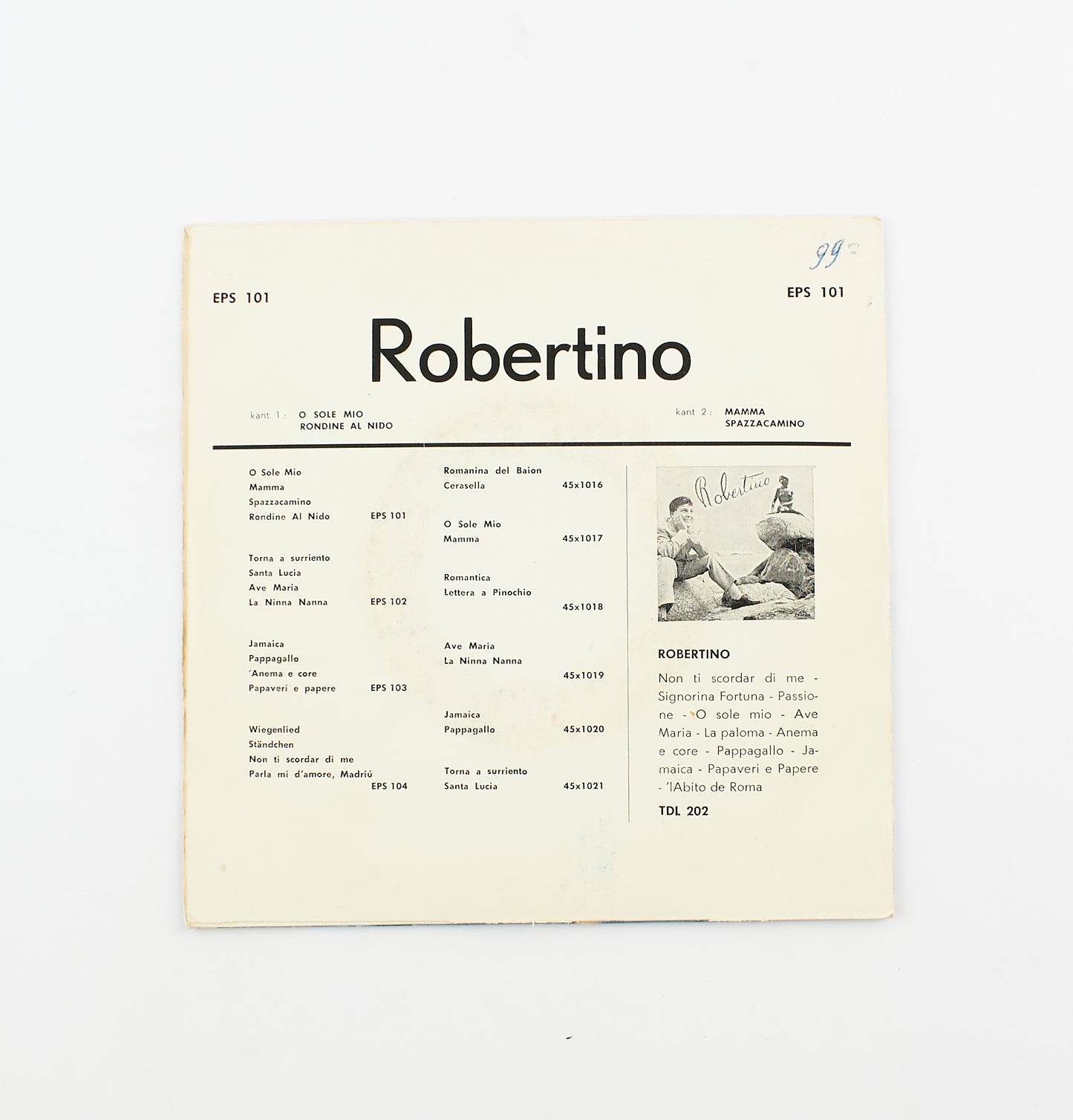 Robertino - O sole mio / Rondine al nido - Discostar - 1961 - 45 giri - cantanti italiani