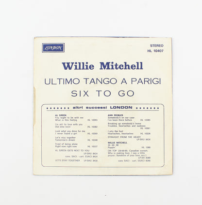 Willie Mitchell - Ultimo tango a Parigi / Six to go - London - 1973 - 45 giri - pop jazz