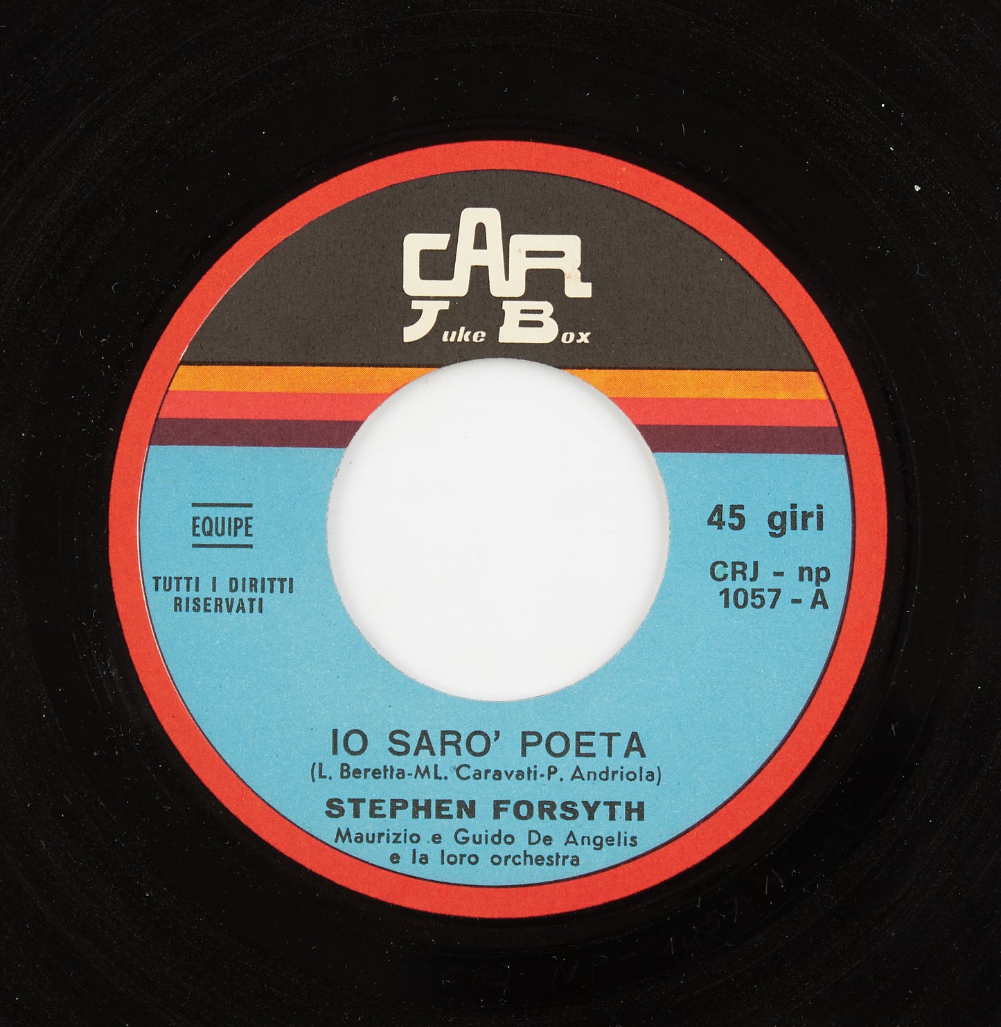 Stephen Forsyth - Io sarò poeta / Ragazzi questa sera - Car Juke Box - 1970 - 45 giri - cantanti internazionali