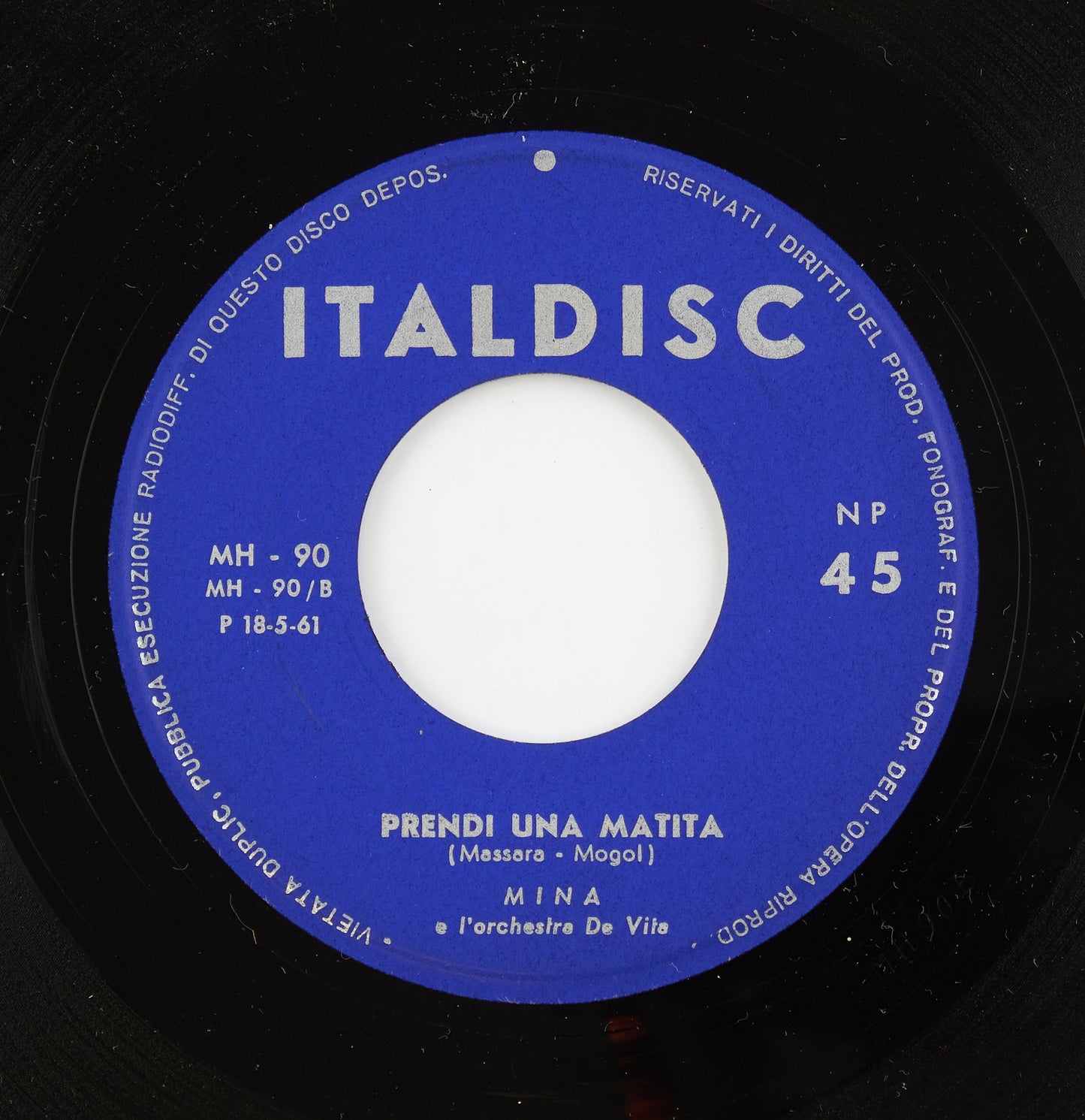 Mina - Prendi una matita / Soltanto ieri - Italdisc - 1961 - 45 giri - cantanti italiani