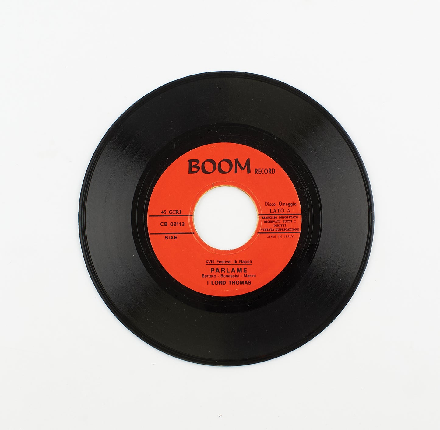 I lord Thomas - Parlame / Muore un cuore - Boom Record - 1970 - 45 giri - beat