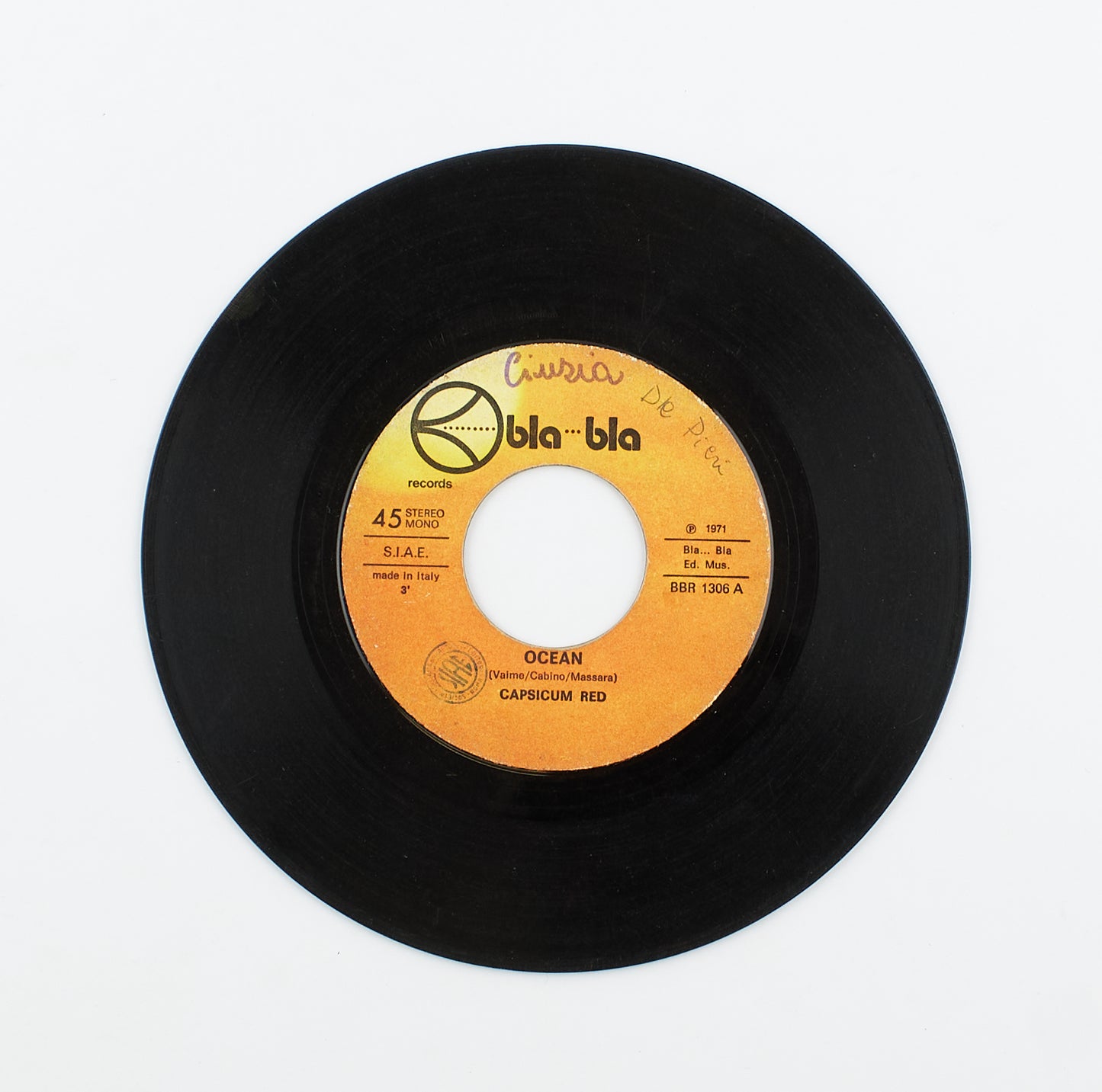 Capsicum Red - Ocean / She's a stranger - Bla Bla - 1971 - 45 giri - pop prog