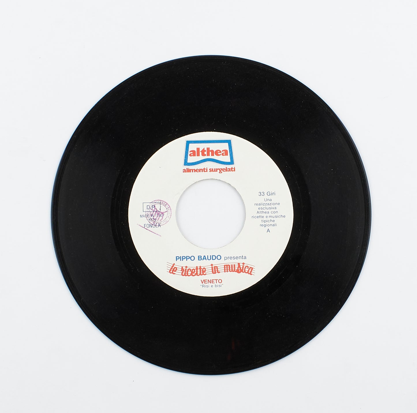 Pippo Baudo - Le ricette in musica - Althea - 1979 - 45 giri - promo