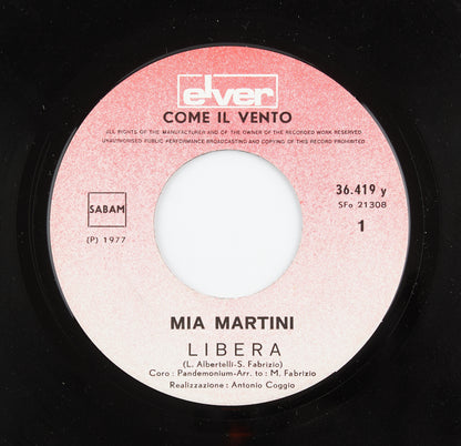 Mia Martini - Libera / Freedom is today - Elver - 1977 - 45 giri - cantanti italiani