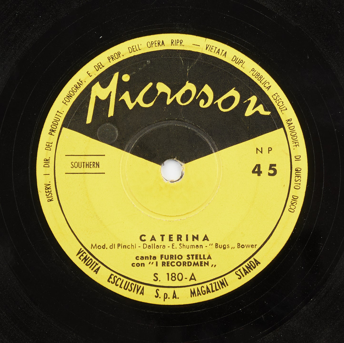 Furio Stella con i Recordmen - Caterina / The Madison - Microson - 1962 - 45 giri - beat